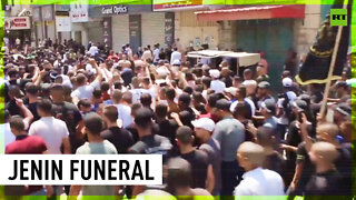 Gunfire rings out at funeral procession for Palestinians killed by IDF