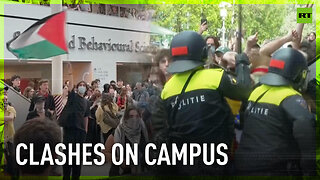 Riot police disperse pro-Palestinian rally on Amsterdam university campus
