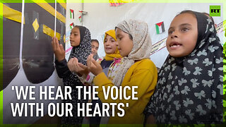 Gaza children perform simulation of Hajj ritual