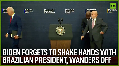 Biden forgets to shake hands with Brazilian president, wanders off