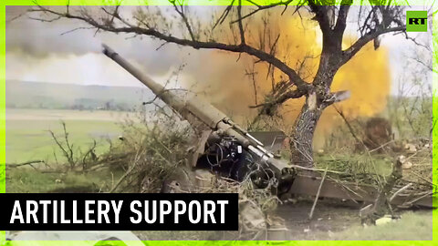 Russian howitzer strikes Ukrainian military targets