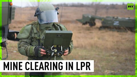 Russian forces conduct mine clearance in LPR