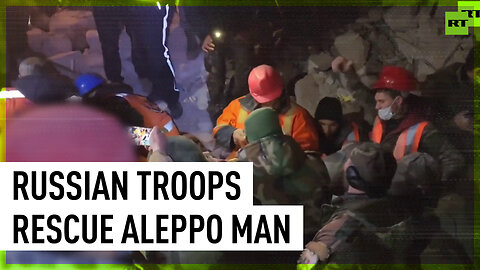 Russian rescuers save trapped man from rubble in Aleppo