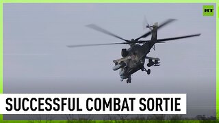 Mi-35M helicopters destroy Ukrainian army stronghold