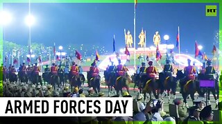 Myanmar troops march in parade to mark Armed Forces Day