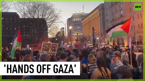 Hundreds of pro-Gaza protesters rally outside the White House