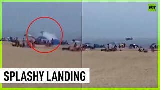 Plane crash lands on New Hampshire beach