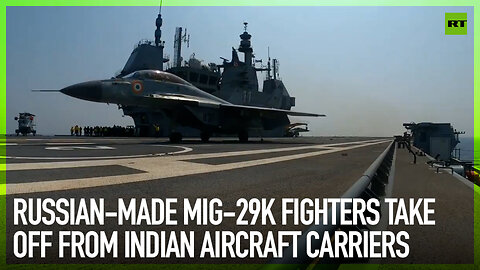 Russian-made MiG-29K fighters take off from Indian aircraft carriers