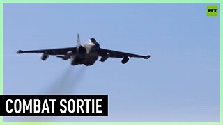 SU-25 aircraft strikes military targets