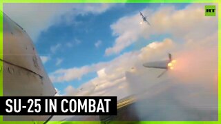 Su-25 jets destroy military targets