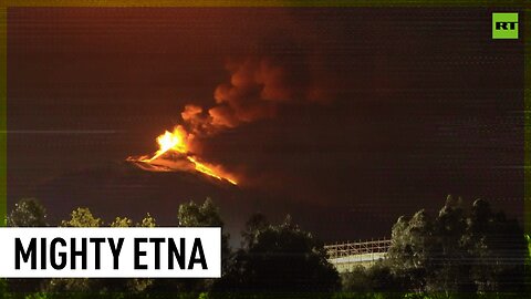 Mount Etna eruption brightens night sky over Sicily