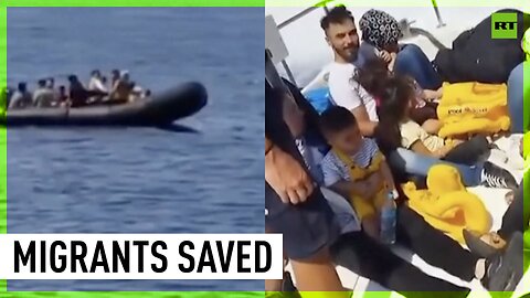 Greek coast guard rescues migrant boat near Lesbos
