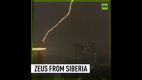 Lightning strike on a building in Russia’s Novosibirsk caught on camera