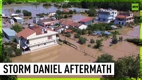 Torrential rains flood Greek city