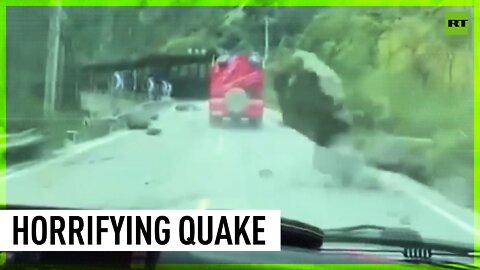 Terrifying moments when 6.8 earthquake hit China
