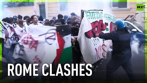 Clashes and tear gas: Violence erupts during pro-Palestine rally in Rome