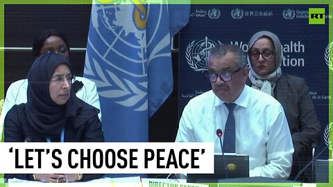 ‘Let’s choose peace’ | WHO Director-General struggles to speak describing situation in Gaza