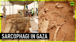 Palestinian excavations unearth ancient sarcophagi in Gaza