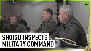 Russian defense minister visits military HQ in combat zone