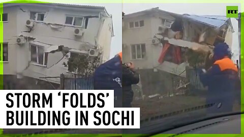 Three-story building collapses in Russia’s south amid heavy storm
