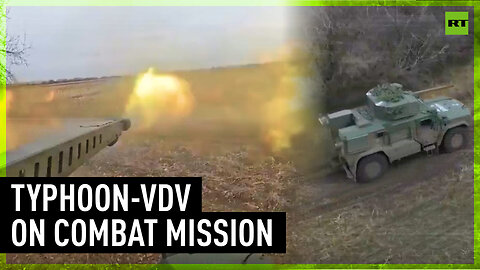 Russian forces strike at Ukrainian positions using Typhoon-VDV multi-purpose armored vehicles