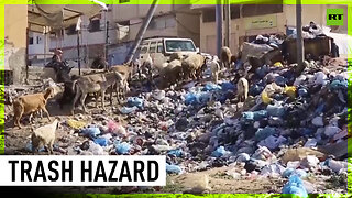 Heaps of garbage pile up in Gaza streets