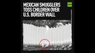 Mexican smugglers toss children over US border wall