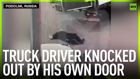 Truck driver knocked out by his own door