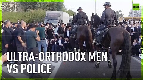 Ultra-Orthodox men block highway in protest against military recruitment