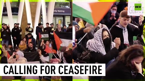 London's King's Cross station sees hundreds demand Gaza ceasefire