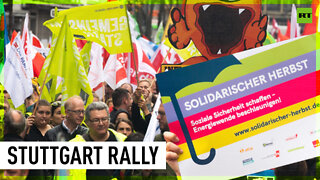 Hundreds join march in Stuttgart against inflation and soaring energy bills