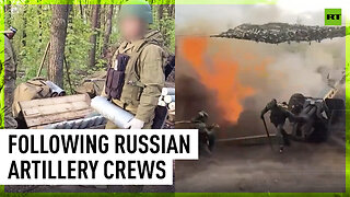 RT follows Russian artillery crews on the frontline