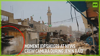 Moment IDF shoots at news crew camera during Jenin raid