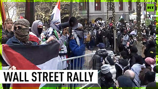 Gaza ceasefire rally takes over Wall Street