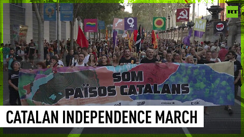 Thousands march for Catalan independence in Barcelona