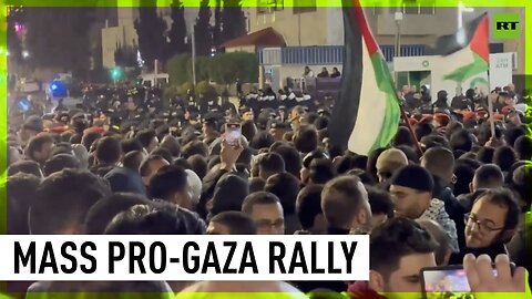 Jordanians chant pro-Palestine slogans outside Israeli embassy