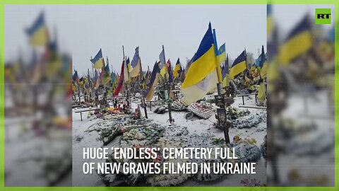 Huge 'endless' cemetery full of new graves filmed in Ukraine