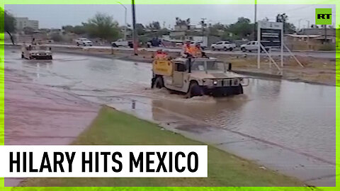 Tropical storm floods streets across Mexican peninsula
