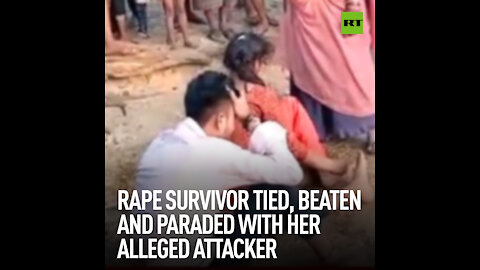 RAPE SURVIVOR TIED, BEATEN AND PARADED WITH HER ALLEGED ATTACKER