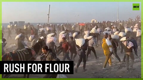 Gaza food crisis causes Palestinian rush to get flour