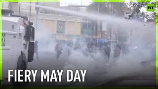 Tense May Day clashes with Molotovs and tear gas in Santiago