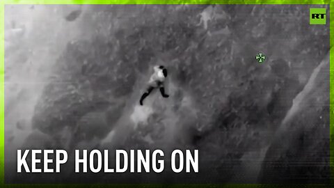 Dramatic air-rescue of man who fell off a cliff