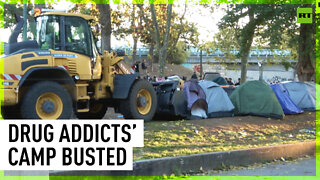 French police dismantle drug addicts’ camp