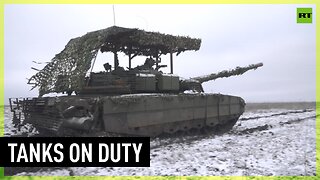 Russian T-80 tank crews conduct missions