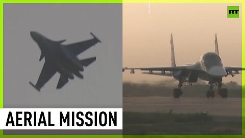 Russian Su-34 fighter-bombers on a mission on the South Donetsk front