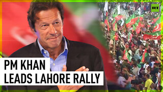 Former Pakistani PM Khan addresses supporters in Lahore