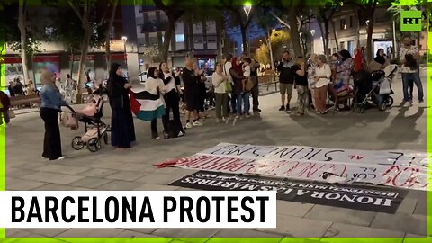 Pro-Palestine protesters in Barcelona voice their anger with Israeli airstrikes