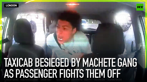 Taxicab besieged by machete gang as passenger fights them off