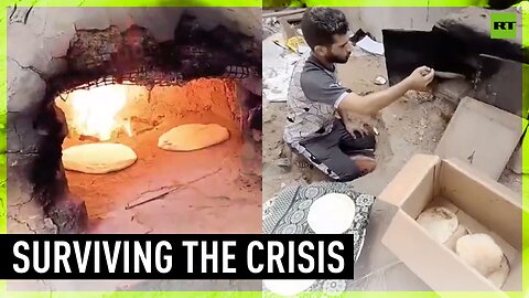 Gazans bake their own bread to survive food shortages