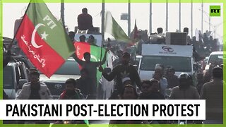 Supporters of Imran Khan's PTI party rally in Islamabad against alleged electoral fraud